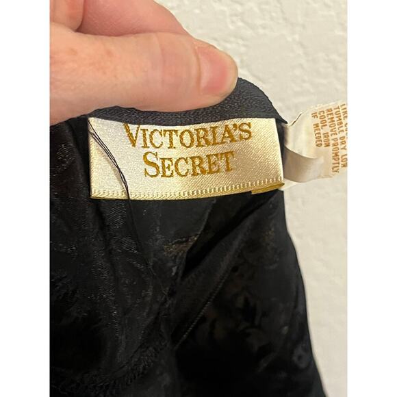 Victoria's Secret Vintage Gold Label Lingerie Lace Teddy Onesie Black Medium - Picture 9 of 10